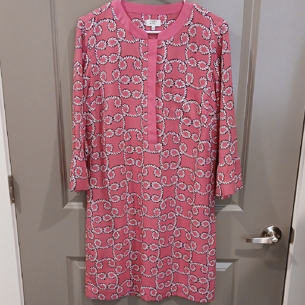 Crown & Ivy Pink Rope-Print Shift Dress